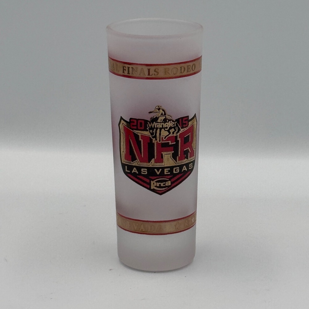Wrangler NFR 2015 Las Vegas National‎ Finals Rodeo Frosted Tall Shot Glass PRCA